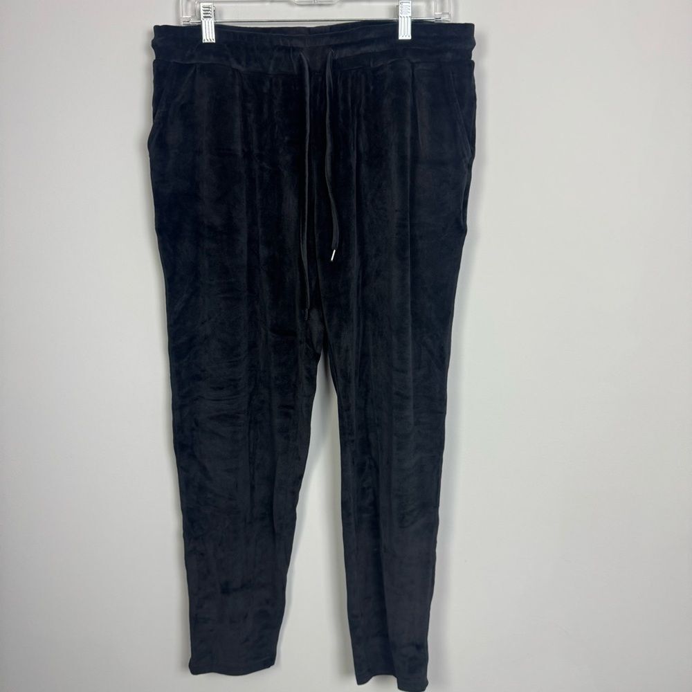 FREE PRESS | Black Velour Drawstring Waist Jogger Pants Women’s Size Large - Picture 2 of 10